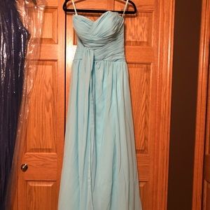 Satin chiffon prom dress